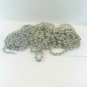 Silver Bead Garland Christmas Tree 12 ft Lot of 3